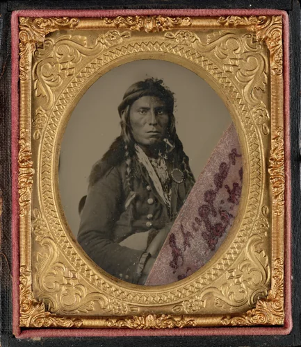 Portrait of a Native American Man by American 19th Century, photograph, 1855-1865