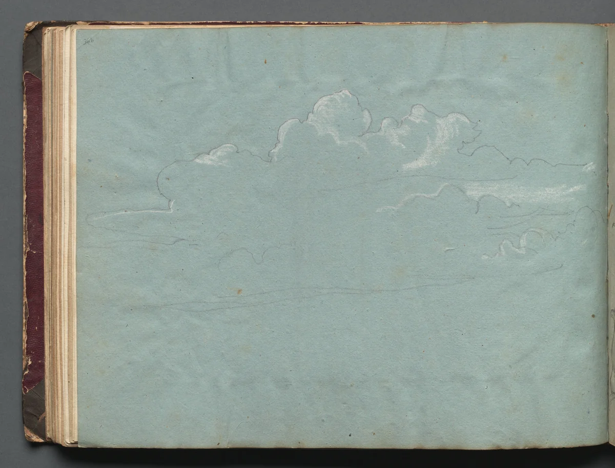 Album with Views of Rome and Surroundings, Landscape Studies, page 36b: Cloud Study by Franz Nadorp, book, 1830-1870