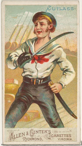 Cutlass, from the Arms of All Nations series (N3) for Allen & Ginter Cigarettes Brands by Allen & Ginter, print, 1887