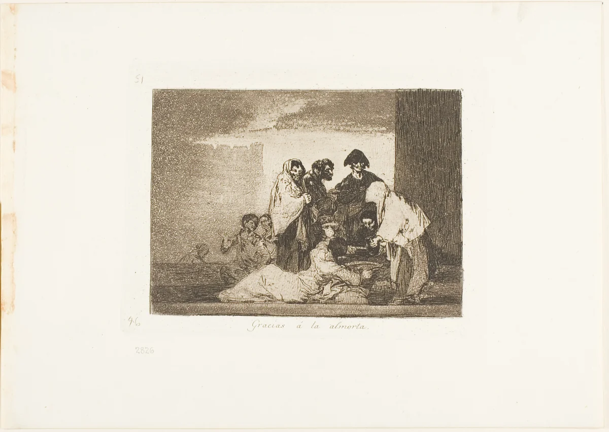Thanks to the Millet, plate 51 from The Disasters of War by Francisco José de Goya, print, 1812-1815
