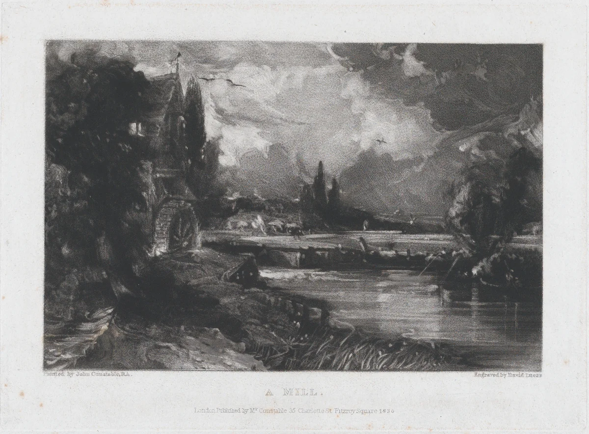 A Mill by David Lucas, print, 1830
