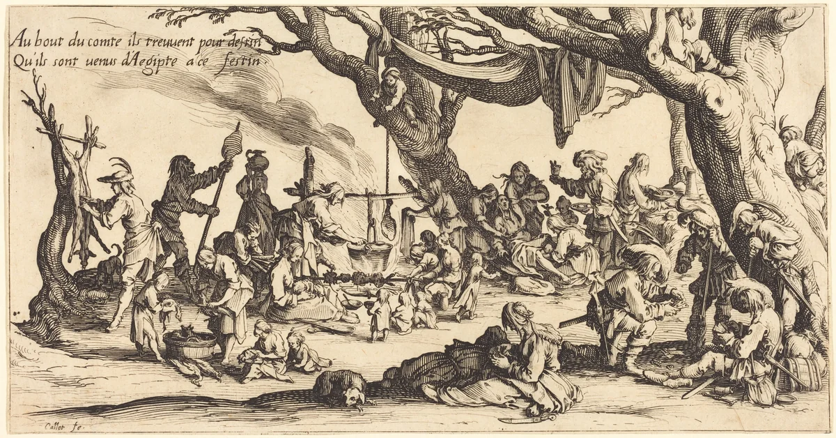 The Feast of the Bohemians by Jacques Callot, print, 1621