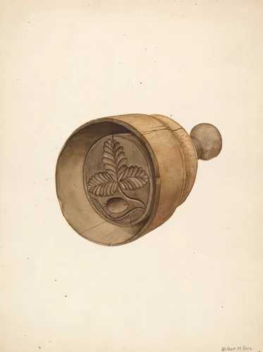 Butter Mold by Wilbur M Rice, index of american design, 1935-1942