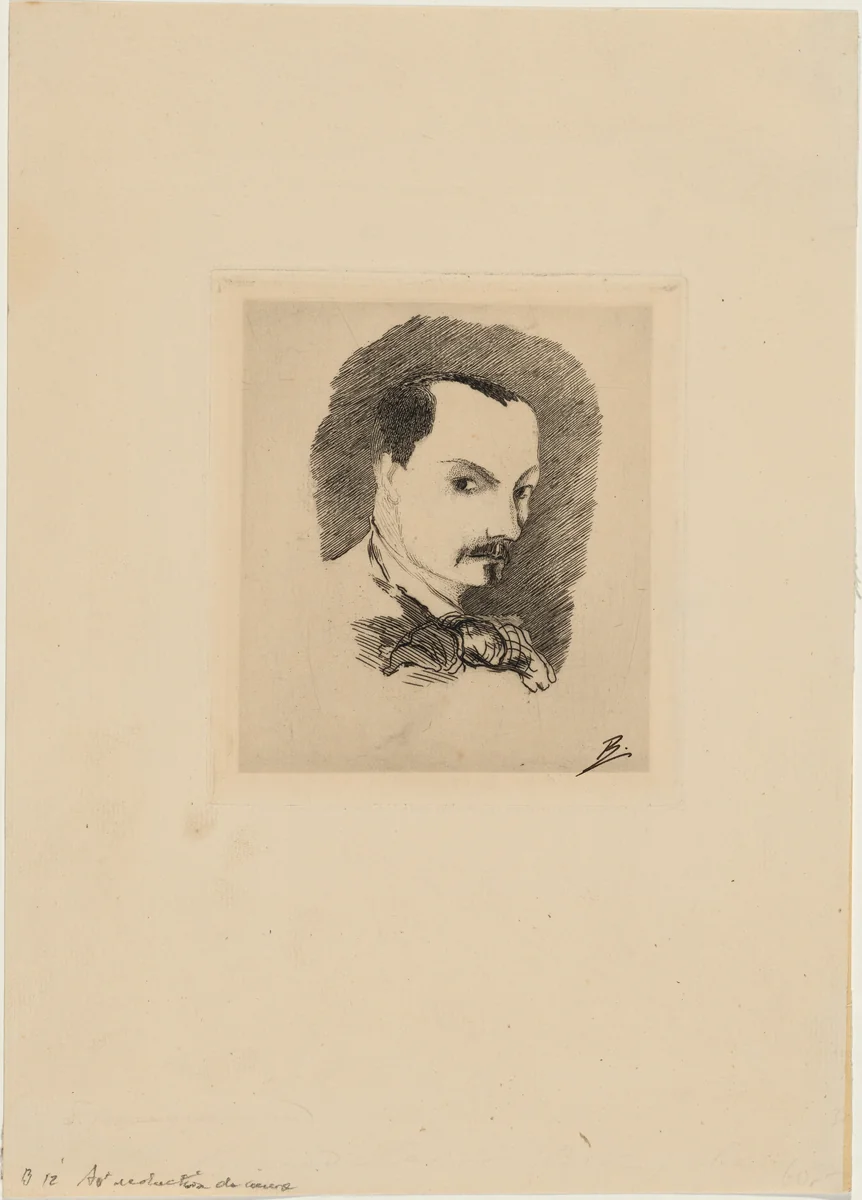 Baudelaire by Félix Bracquemond, print, 1869