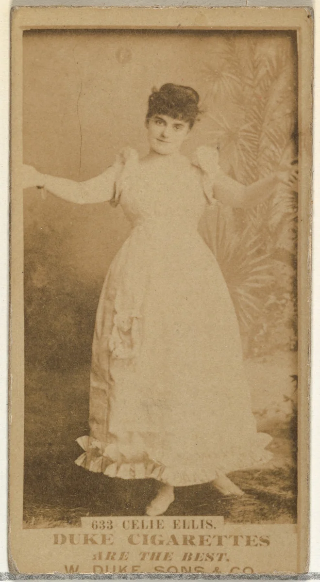 Card Number 633, Celie Ellis, from the Actors and Actresses series (N145-7) issued by Duke Sons & Co. to promote Duke Cigarettes by W. Duke, Sons & Co., photograph, 1880-1889