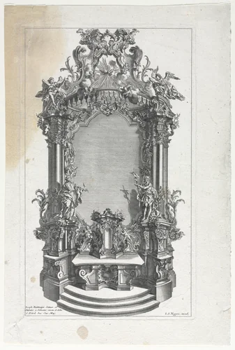 Model for Altar for Woodcarvers by Gottfried Bernhard Götz, print