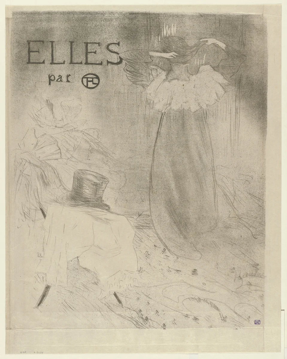 Cover from Elles by Henri de Toulouse-Lautrec, print, 1896