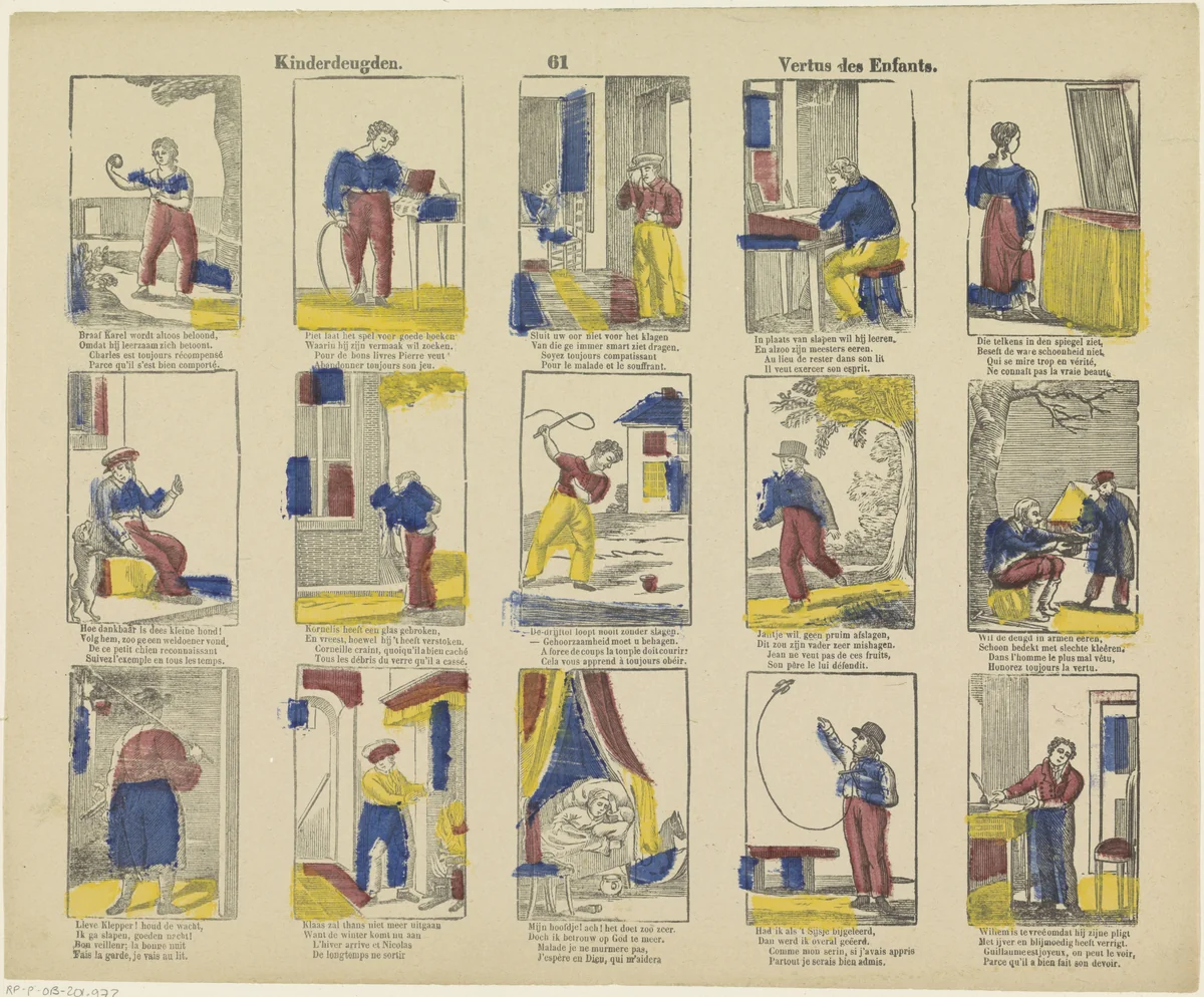 Kinderdeugden / Vertus des Enfants by Philippus Jacobus Brepols, print, 1800-1833