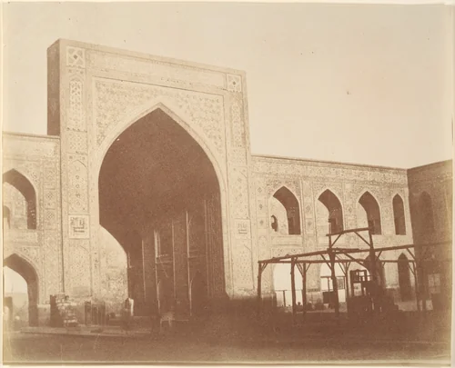 [Court of the mosque Gawhar Shad, MESHED, 1418 (?)] by Luigi Pesce, photograph, 1840-1869