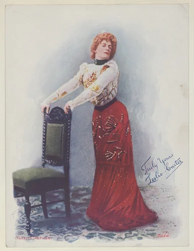 Leslie Carter as Zaza, from the Actresses series (T1), distributed by the American Tobacco Co. to promote Turkish Trophies Cigarettes by Frederick Moladore Spiegle, print, 1900