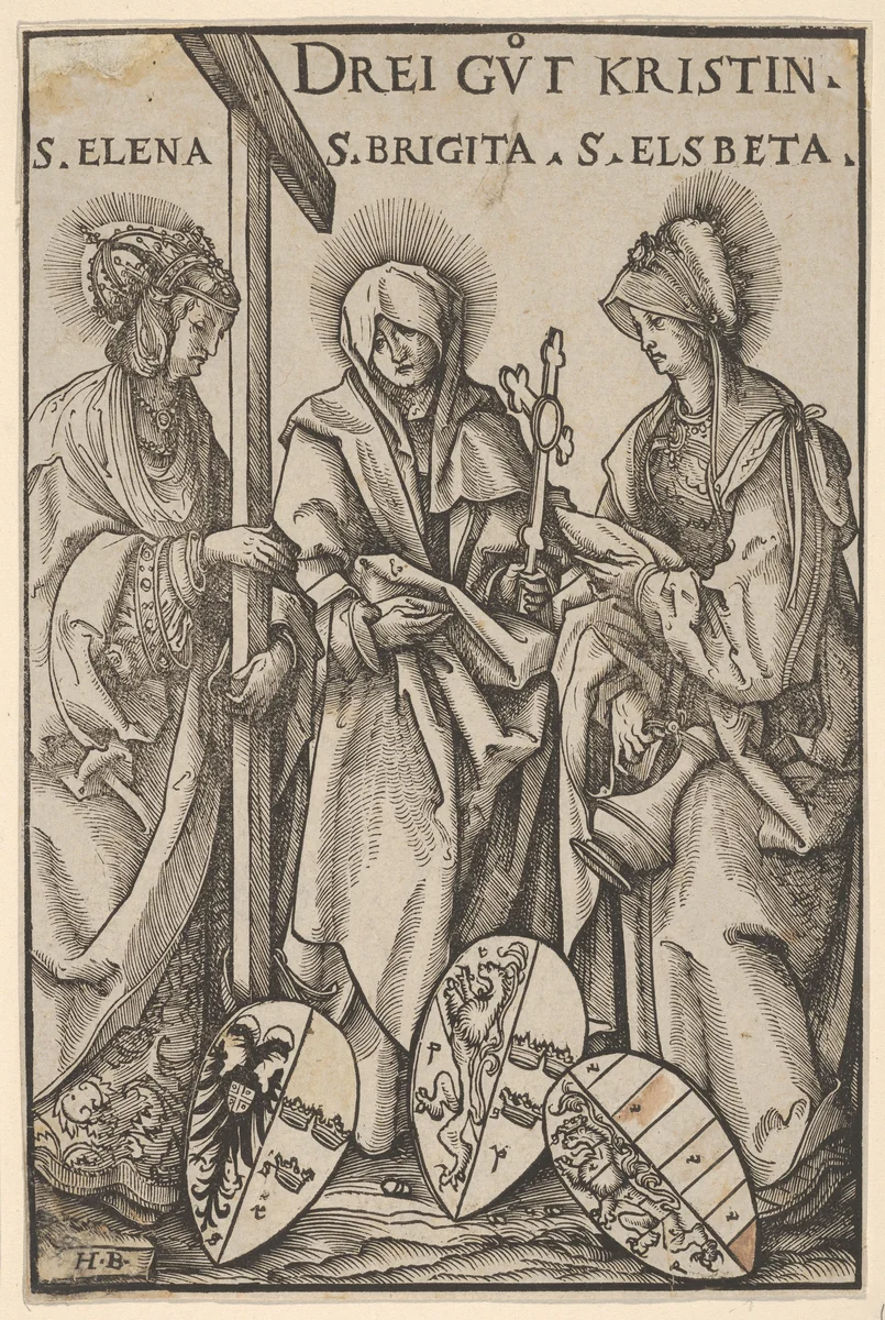 The Three Christian Heroines (Drei Gut Kristin), from "Heroes and Heroines" by Hans Burgkmair, print, 1516