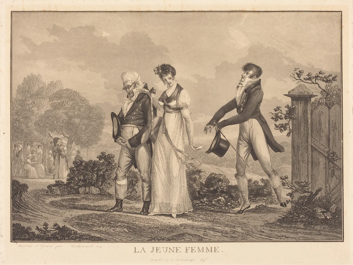 La Jeune Femme by Philibert Louis Debucourt, print, 1807