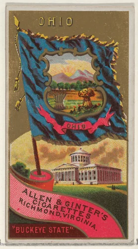 Ohio, from Flags of the States and Territories (N11) for Allen & Ginter Cigarettes Brands by Allen & Ginter, print, 1888