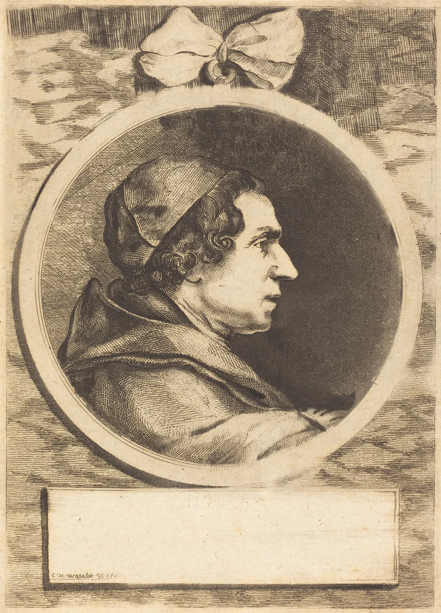 Portrait of an Abbot by Claude Henri Watelet; Charles-Nicolas Cochin II, print, 1767