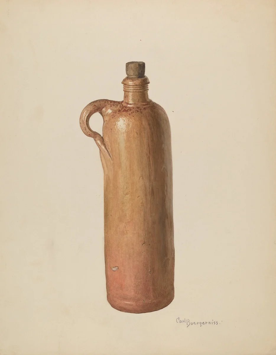 Stone Bottle by Carl Buergerniss, index of american design, 1940
