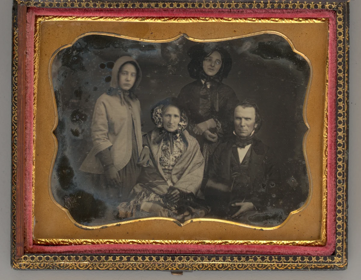 Untitled (Portrait of Three Woman and a Man) by Unknown maker, other, 1858