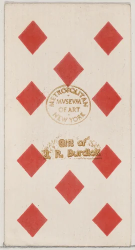 Ten Diamonds, from the Playing Cards series (N84) to promote Turkish Cross-Cut Cigarettes for W. Duke, Sons and Co. by W. Duke, Sons & Co., print, 1888