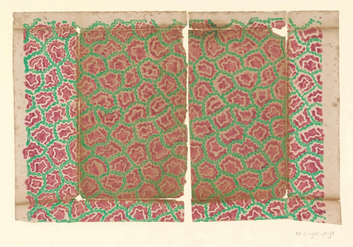 Twee bladen met strooipatroon van grillig motief by anonymous, other, 1750-1900