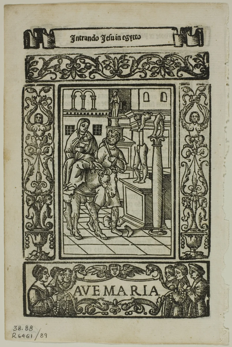 Flight into Egypt from Rosario della V. Maria by Castellanus, plate 89 from Woodcuts from Books of the XVI Century by Unknown Artist, print, 1539