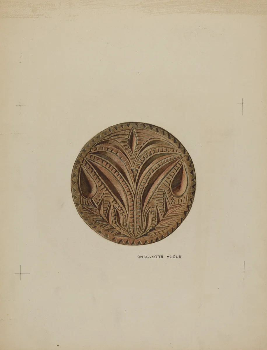Pa. German Butter Mold by Charlotte Angus, index of american design, 1938