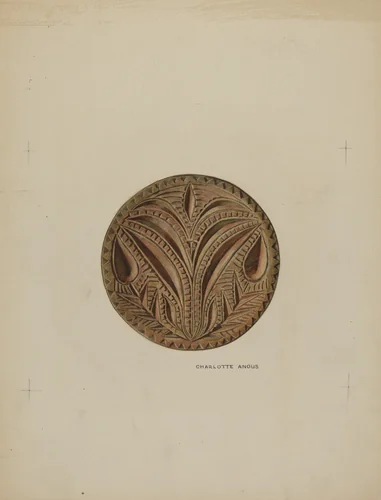 Pa. German Butter Mold by Charlotte Angus, index of american design, 1938
