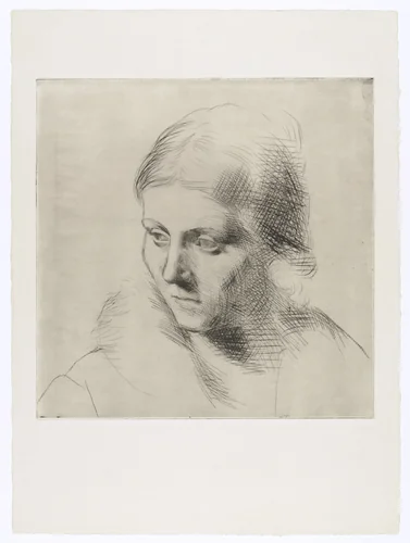 Portrait of Olga in a Fur Collar (Portrait d'Olga au col de fourrure) by Pablo Picasso, print, 1923