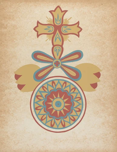 Santa Barbara Mission Doorway Design from the portfolio "Decorative Art of Spanish California" by American 20th Century, index of american design, 1935-1942