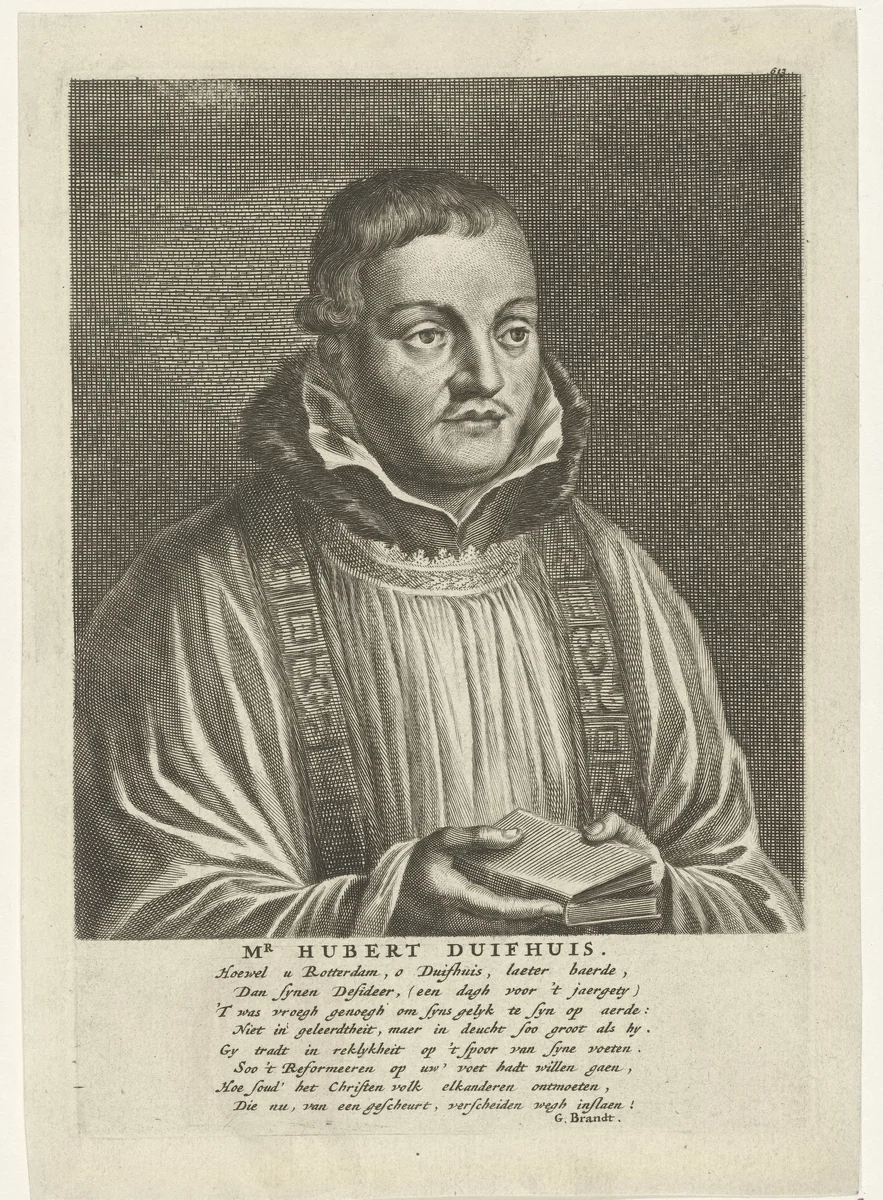 Portret van Huibert Duifhuis by anonymous, print, 1671-1677