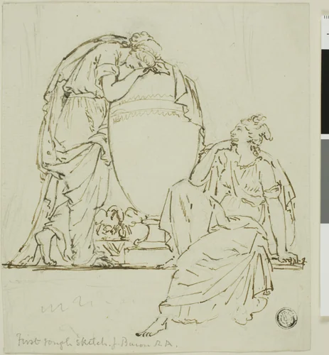 Sketch for a Funeral Monument by John Bacon, drawing, 1760-1799