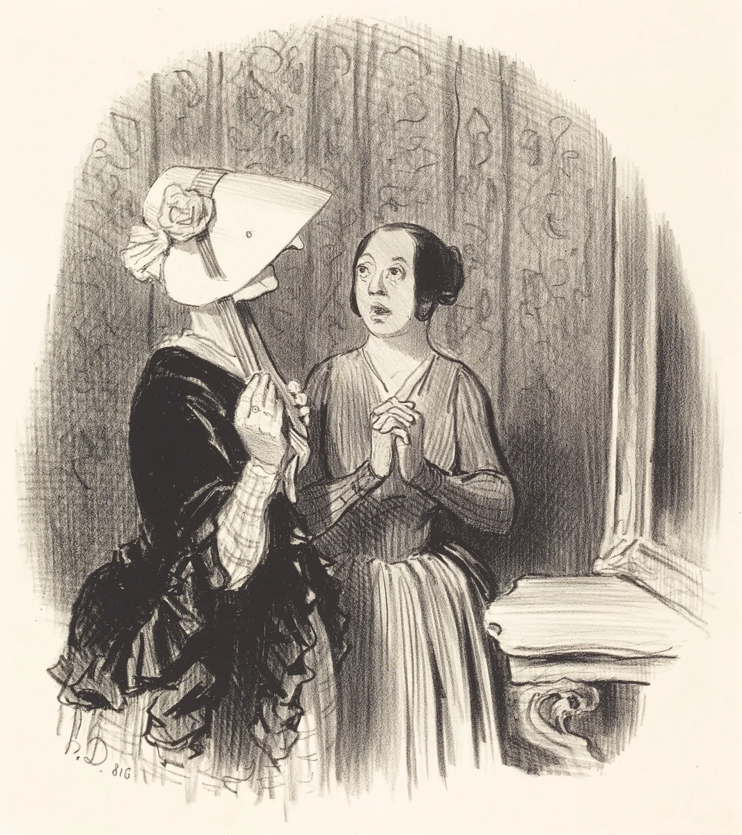 Un Chapeau Pamèla by Honoré Daumier, print, 1845