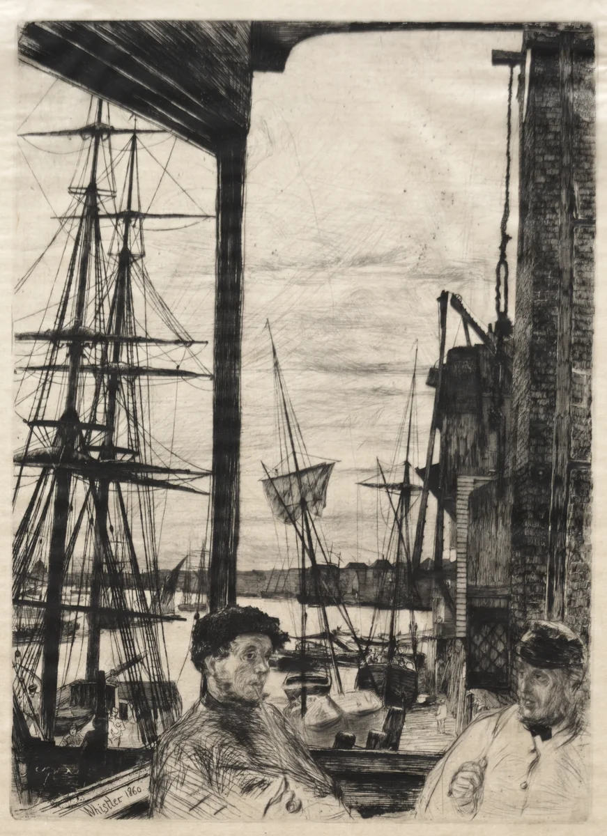 Rotherhithe by James McNeill Whistler, print, 1860