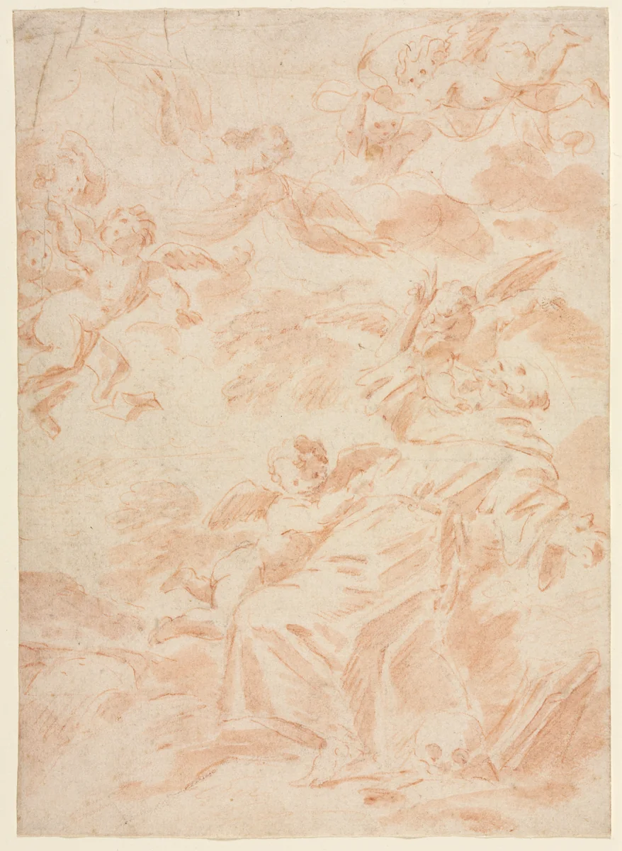 The Stigmatization of Saint Francis by François Lemoyne, drawing, 1688-1737