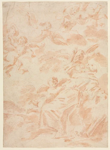 The Stigmatization of Saint Francis by François Lemoyne, drawing, 1688-1737
