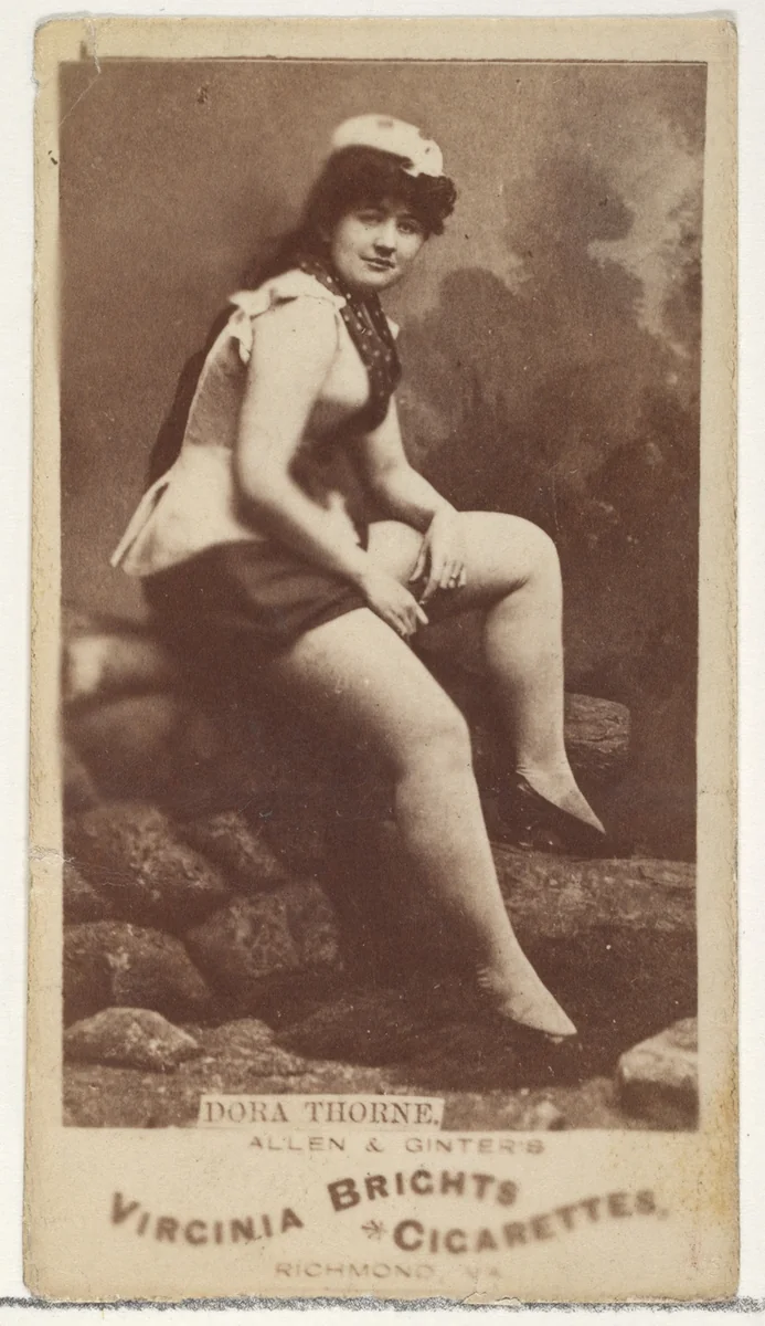 Dora Thorne, from the Actors and Actresses series (N45, Type 1) for Virginia Brights Cigarettes by Allen & Ginter, photograph, 1885-1891