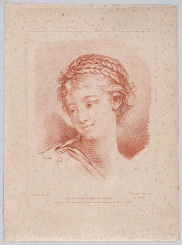 Tête de femme by Gilles Demarteau, print, 1737-1776