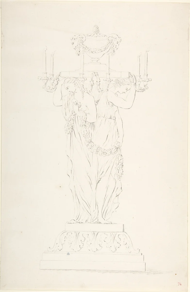 Design for a Candelabra by anonymous, drawing, 1765-1795