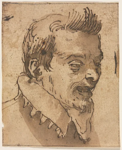 Head of a Man by Annibale Carracci, drawing, 1500-1599