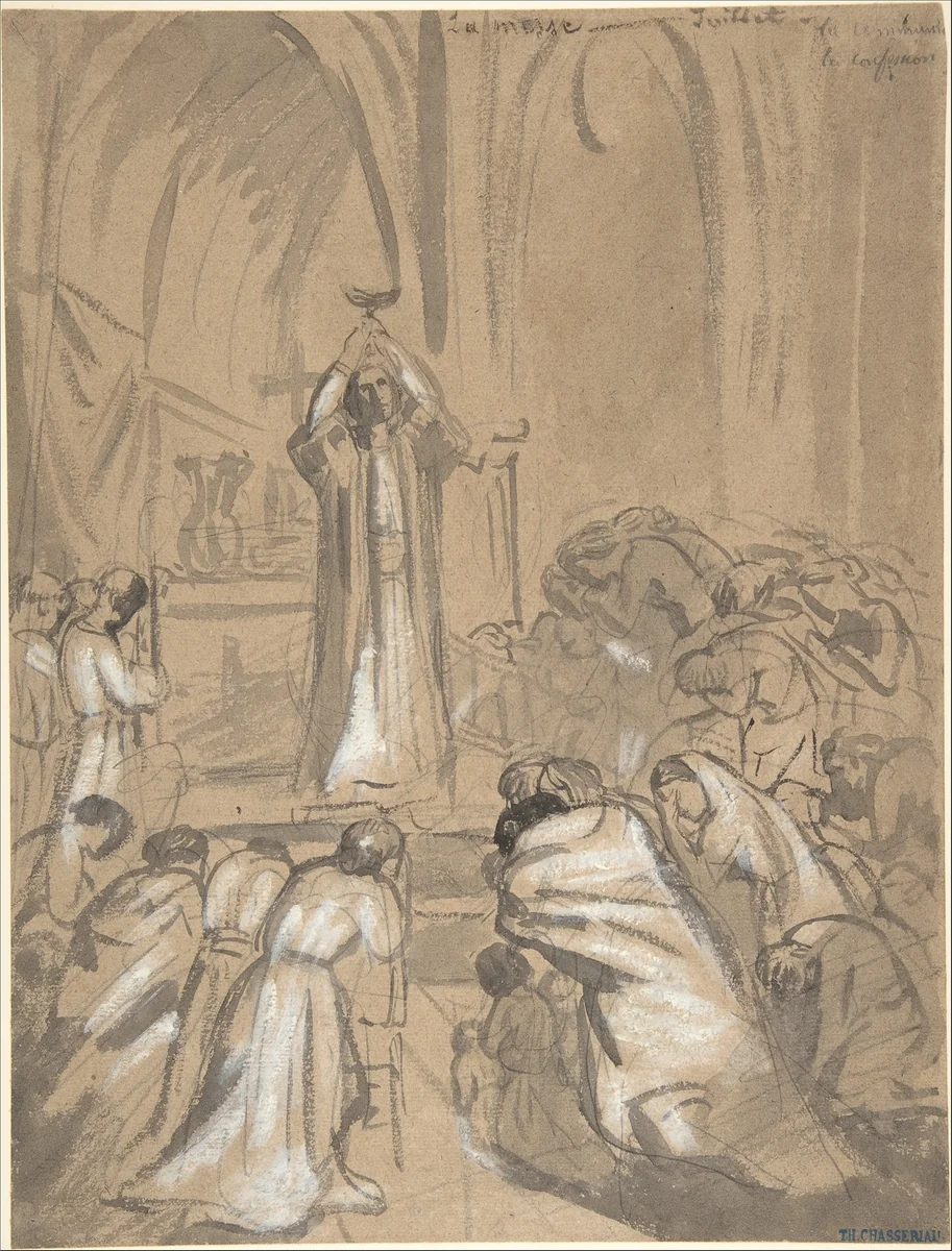 Mass by Théodore Chassériau, drawing, 1832-1843