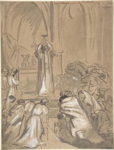 Mass by Théodore Chassériau, drawing, 1832-1843