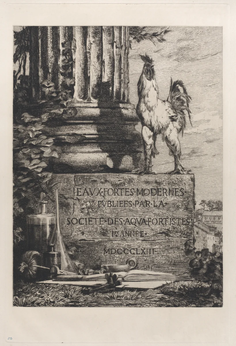 Frontispiece for the Society of Etchers by Jules Ferdinand Jacquemart, print, 1863