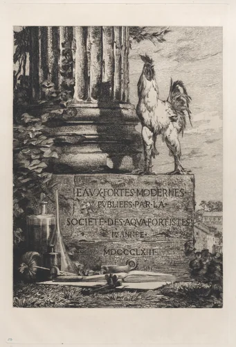 Frontispiece for the Society of Etchers by Jules Ferdinand Jacquemart, print, 1863
