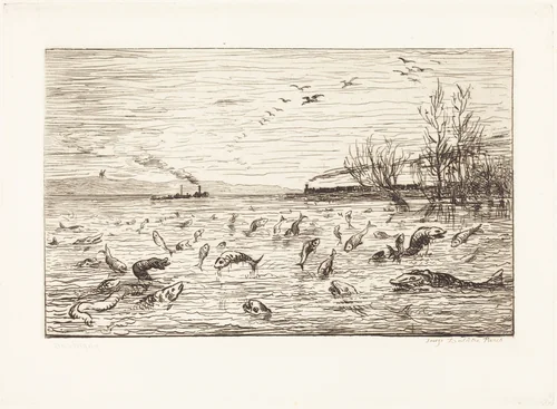 The Fish Rejoice when the Cabin Boy Leaves (Rejouissances de poissons du depart du mo by Charles-François Daubigny, portfolio, 1862
