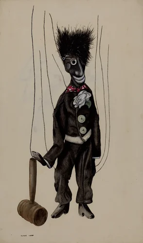 Minstrel Marionette by Elmer Weise, index of american design, 1936