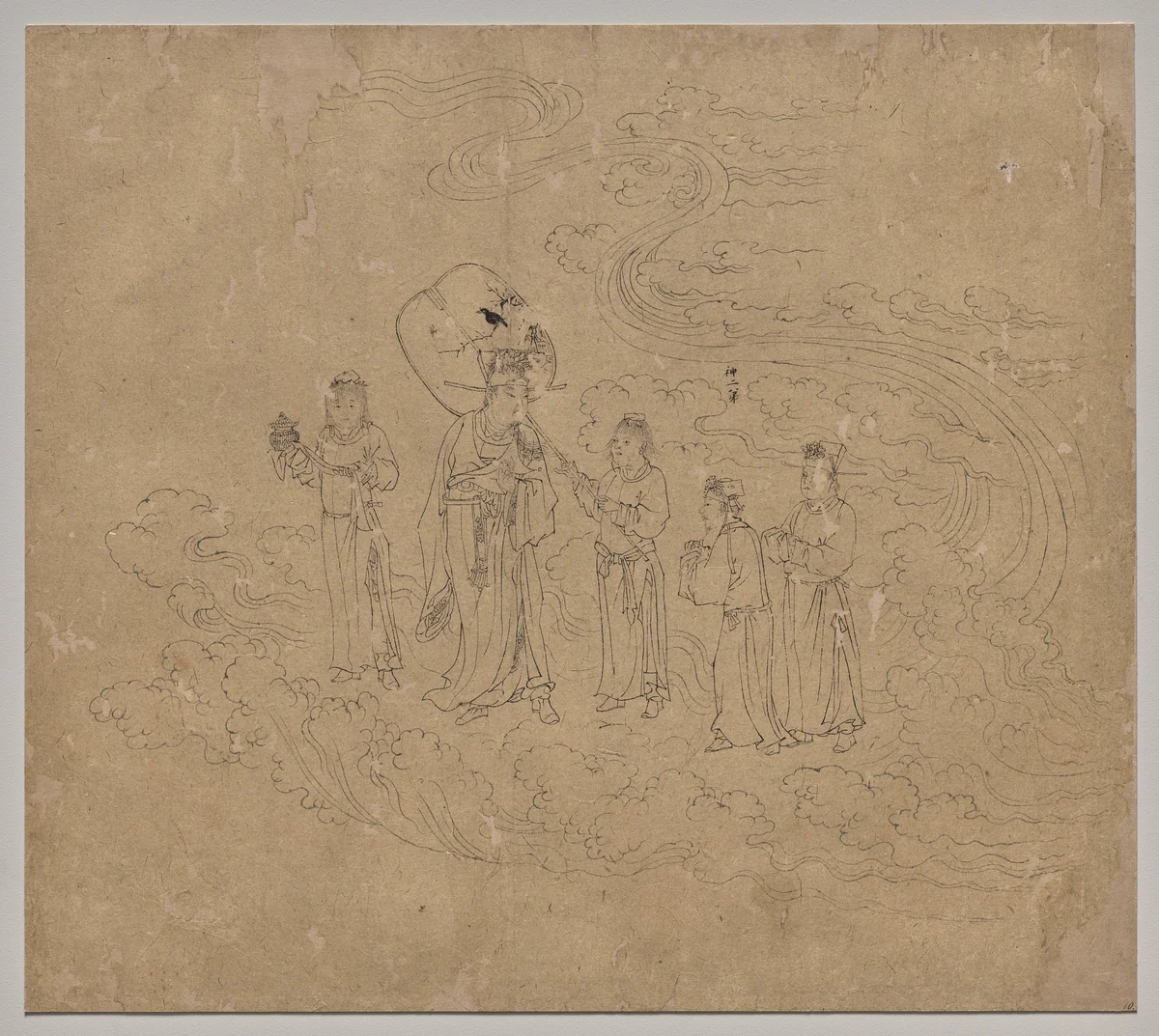 Album of Daoist and Buddhist Themes: Procession of Daoist Deities: Leaf 10 by Unknown, painting, 1200-1299
