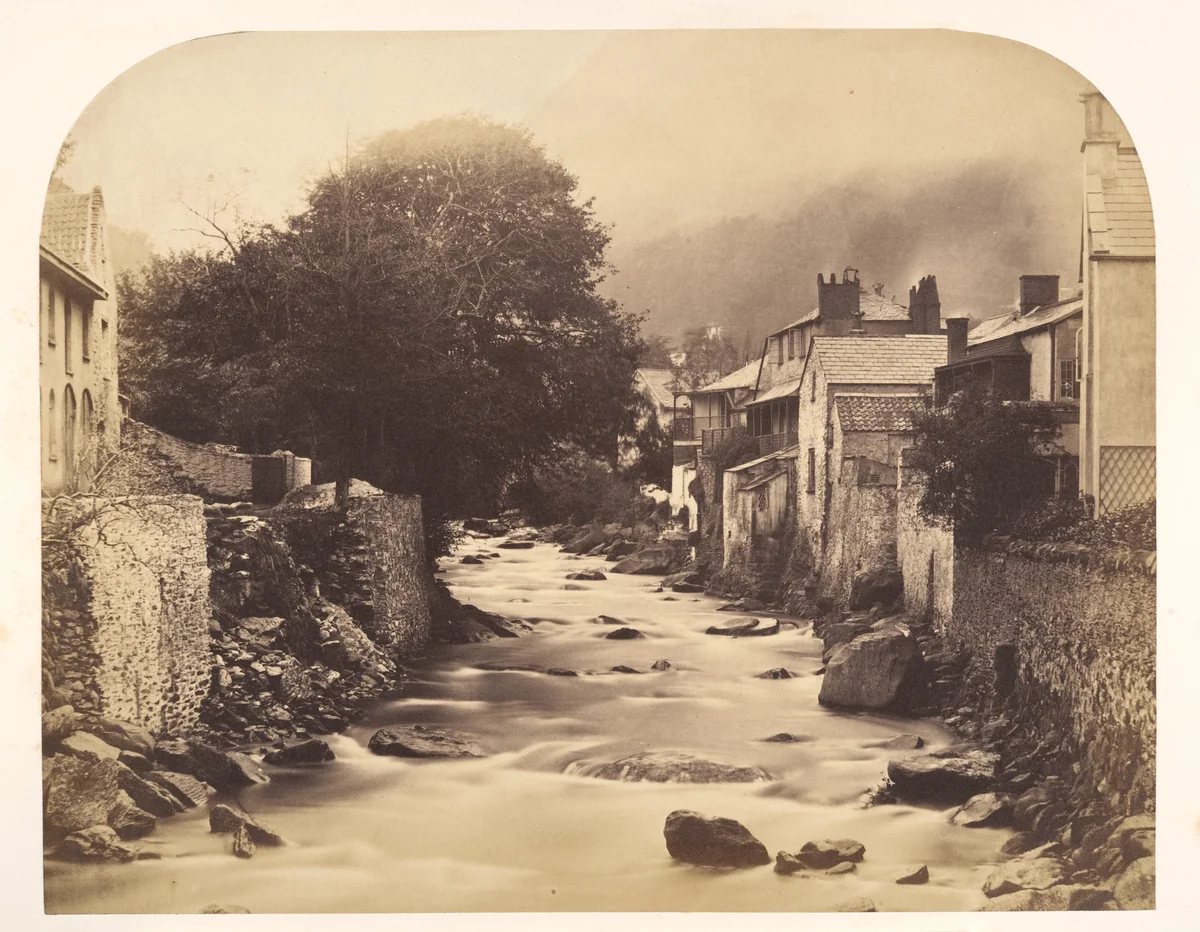 The Mouth of the East and West Lyn, Lynmouth, North Devon by Henry Pollock, photograph, 1856