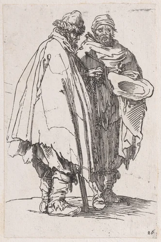 Reverse Copy of L'Aveugle et son Compagnon (The Blind Man and his Companion), from Les Gueux suite appelée aussi Les Mendiants, Les Baroni, ou Les Barons (The Beggars, also called the Barons) by anonymous, print, 1625-1700