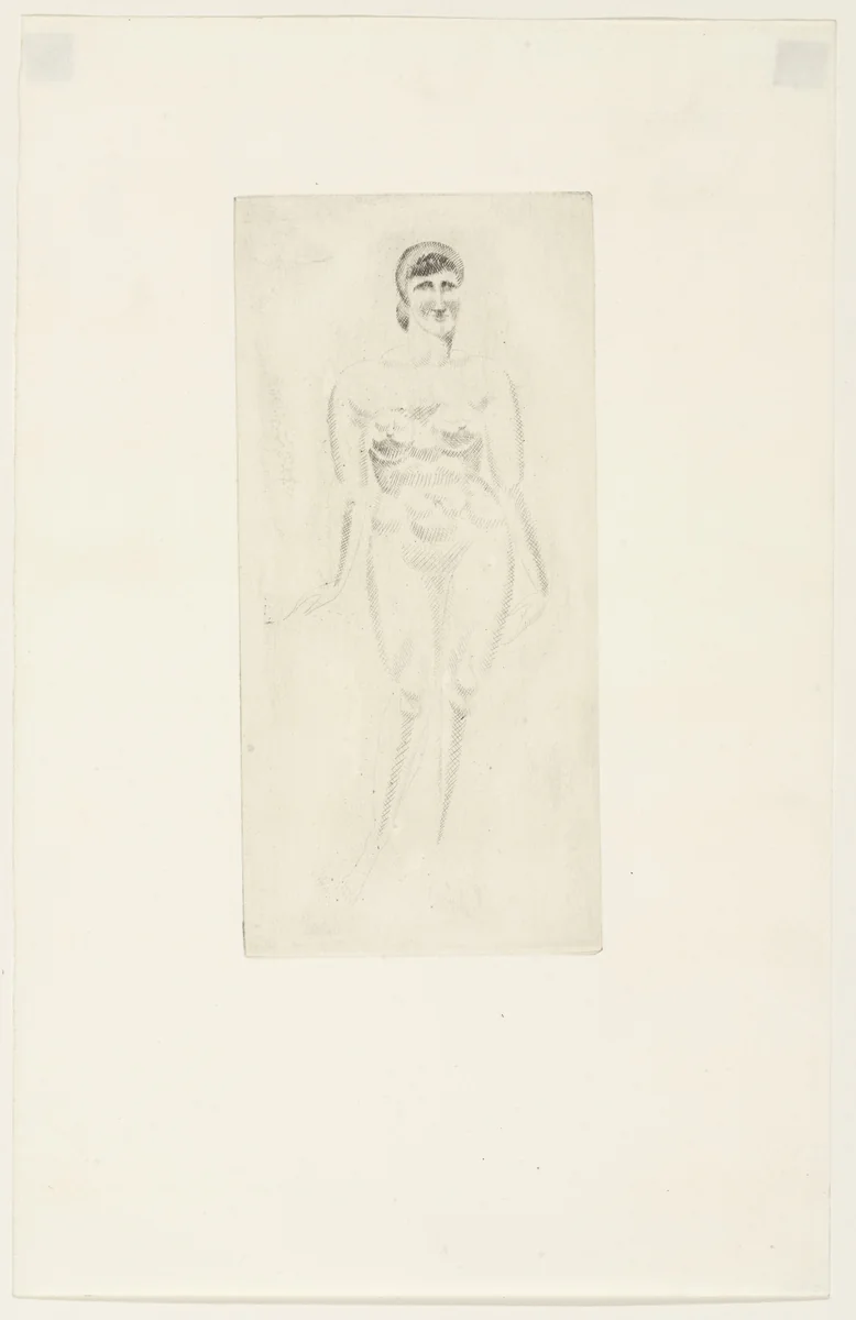 Female Nude, Standing from The Drypoints of Elie Nadelman by Elie Nadelman, print, 1951