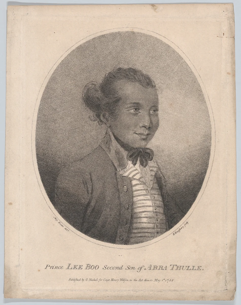 Prince Lee Boo, Second Son of Abba Thulle by Henry Kingsbury, print, 1788