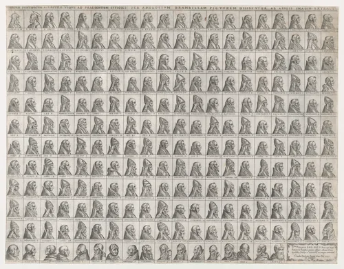 Small Portraits of the Popes from Christ to Sixtus V, from "Speculum Romanae Magnificentiae" by Giovanni Ambrogio Brambilla, print, 1585