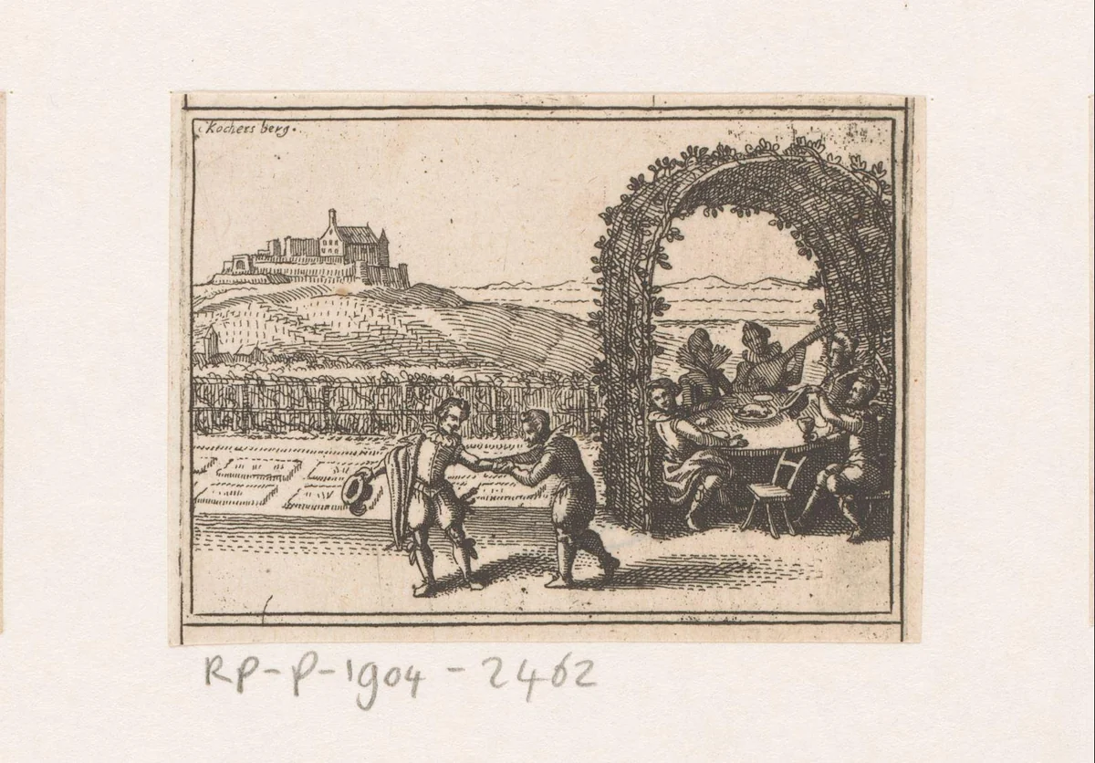 Vrolijk gezelschap in de buitenlucht by Daniel Sudermann, book, 1624